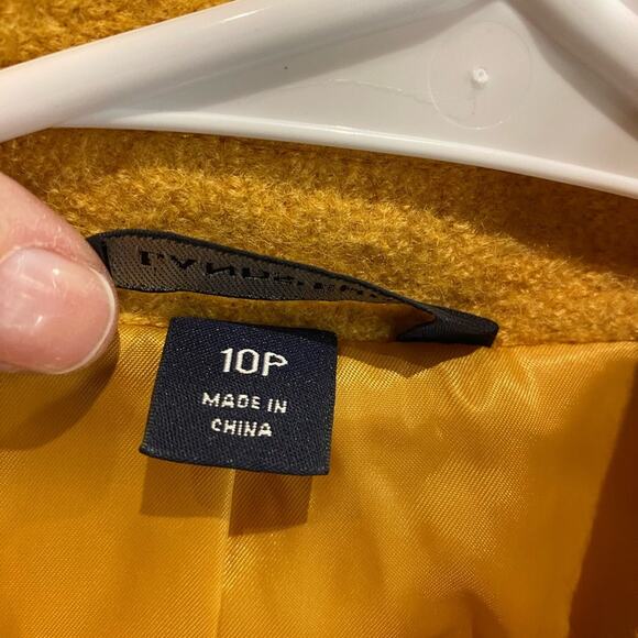 Lands End Women's 10Petite Mustard Wool Blend Jacket - Picture 7 of 8